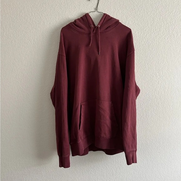 J. Crew Other - J.Crew Red Hoodie Garment Dyed French Terry Men’s Sz XL